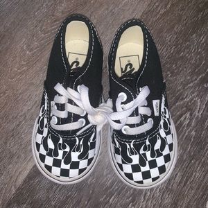 Vans kids 6c checkered flames
